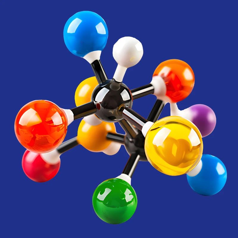 Colorful Molecular Structure Pattern
