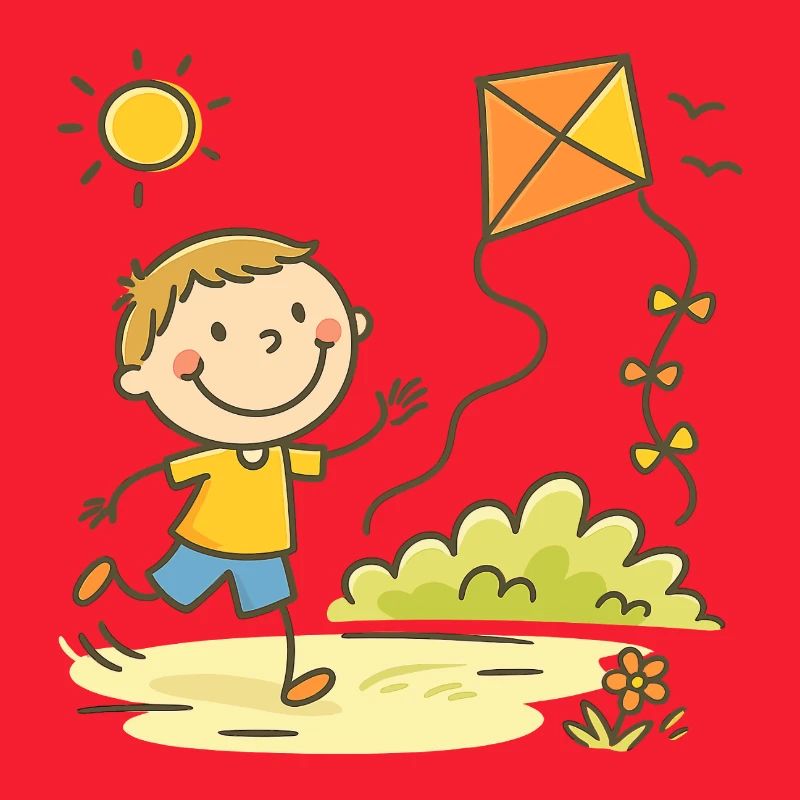 Sunny Day Kite Joy Kid