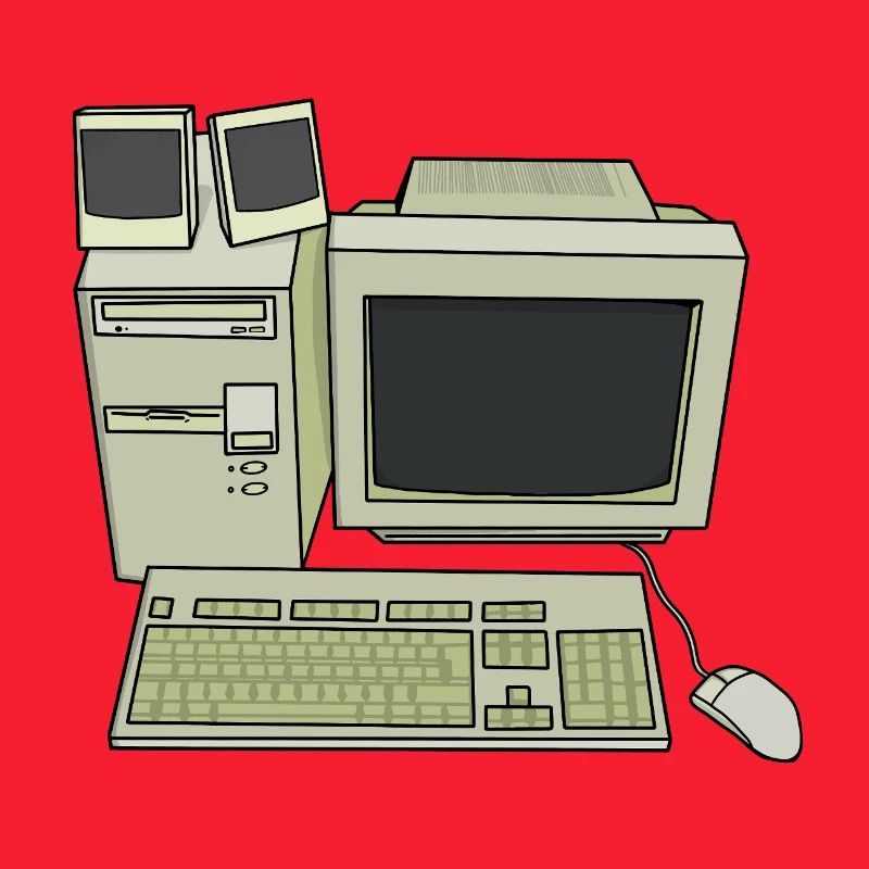 Retro Computer Desk Setup