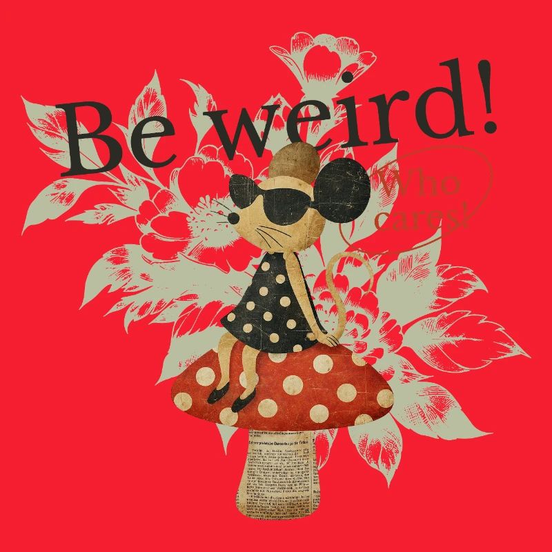 Be Weird Mushroom Collage
