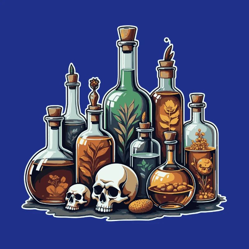 Alchemy Vial Skull Design