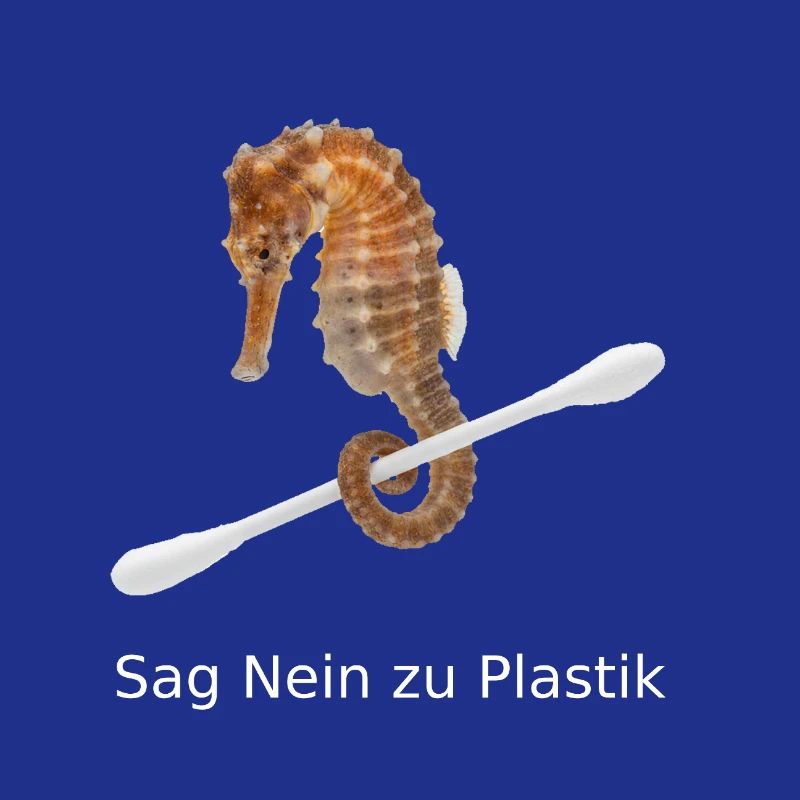 Seahorses against plastic