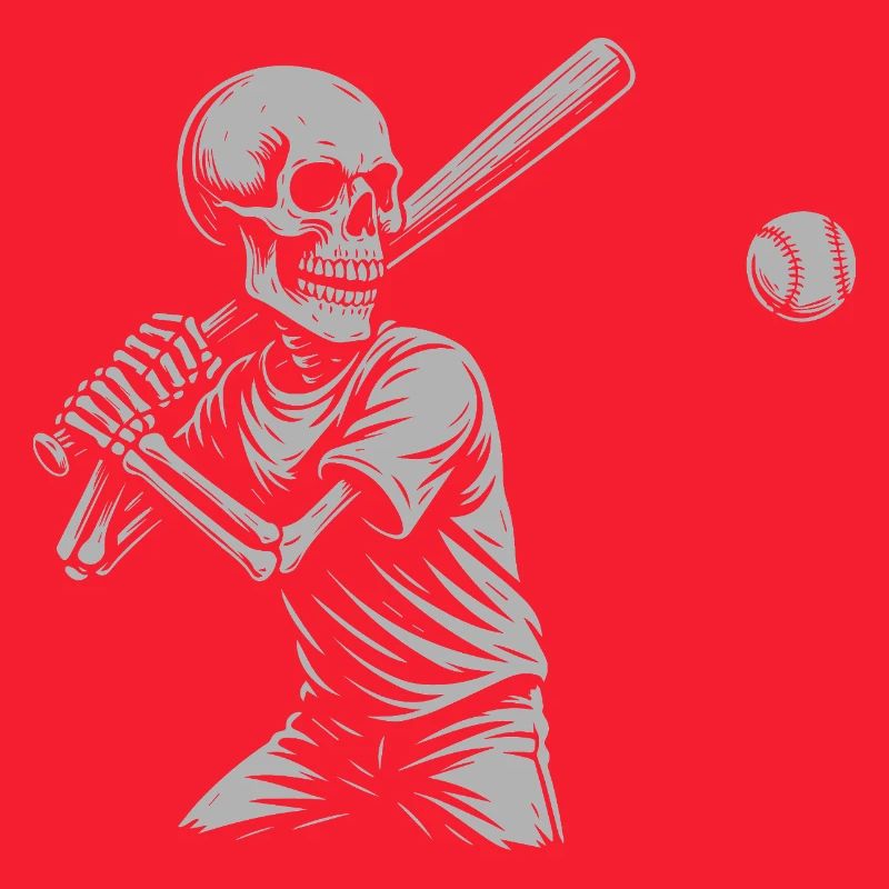 Skeleton Baseball Batting