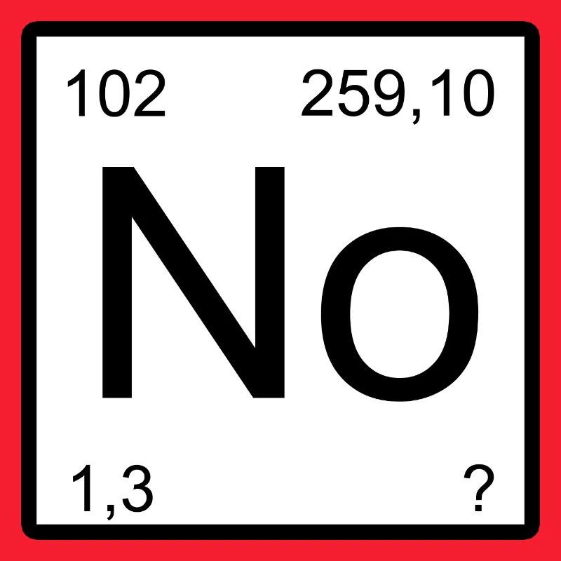 Nobelium Pas Symbole élémentaire Nobelium Tee