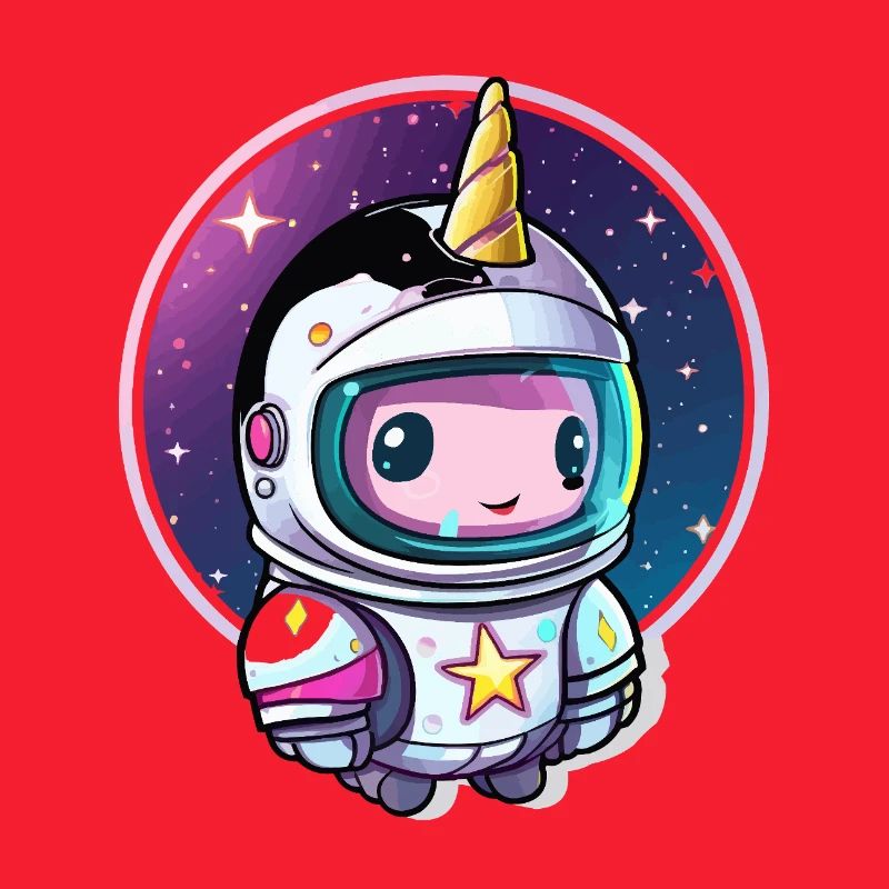 Astronaute Unicorn Chibi Space