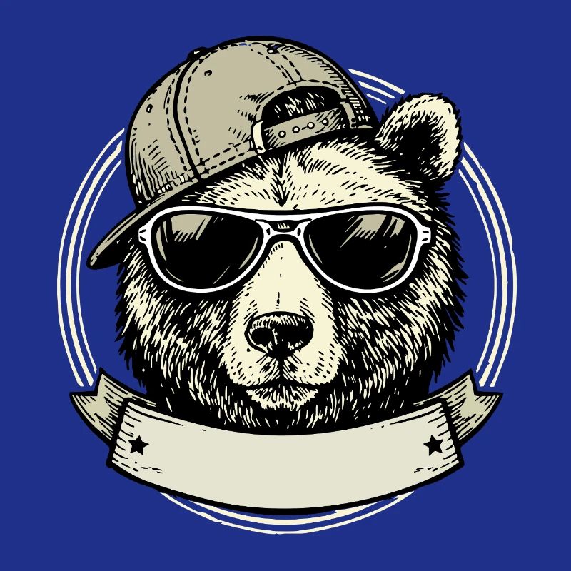 Bear with retro sunglasses