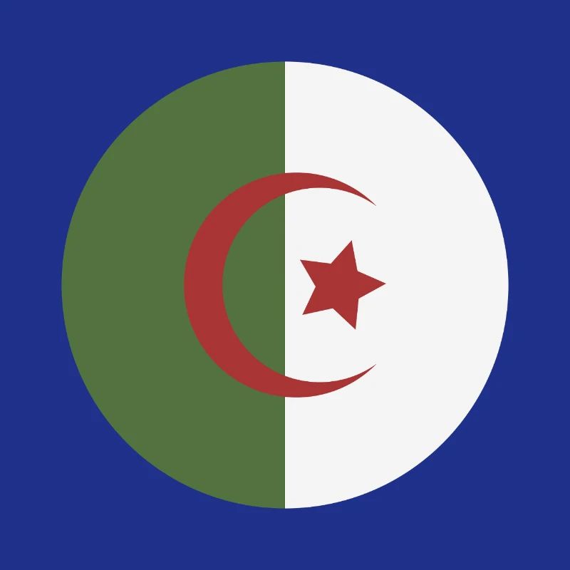 Drapeau rond d’Algérie