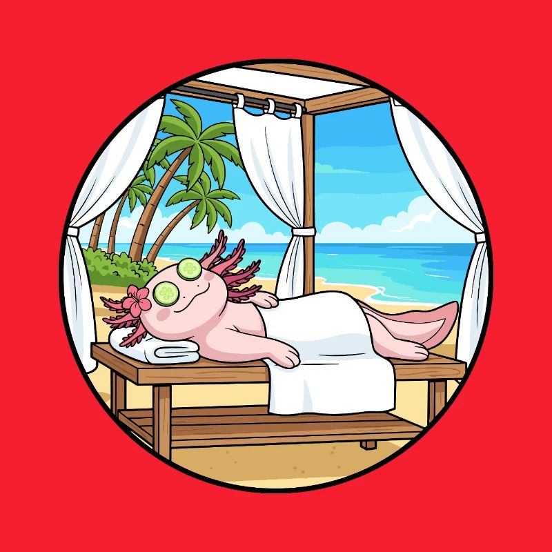 Beach Spa Axolotl Fish Relaxing Art