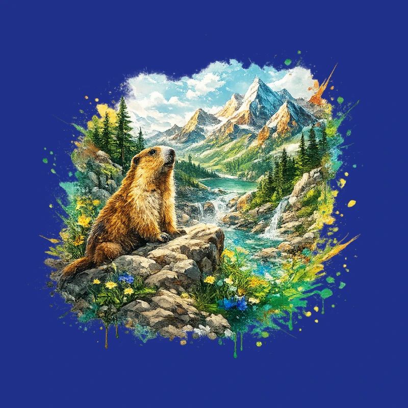 Marmot forest landscape