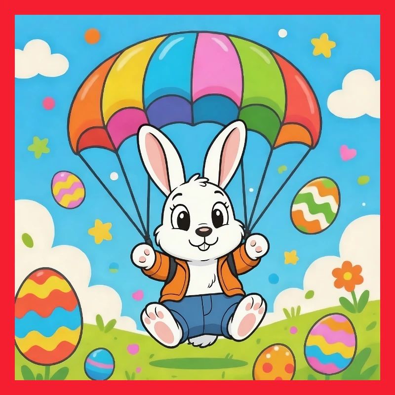 Osterhase mit Fallschirm