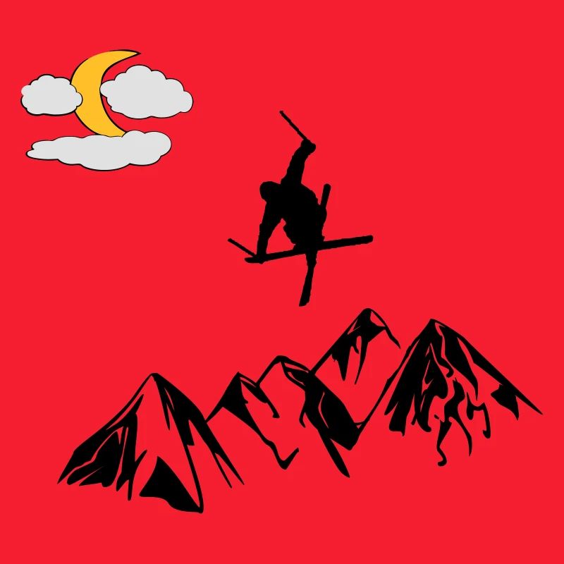 Mountain with ski freestyle