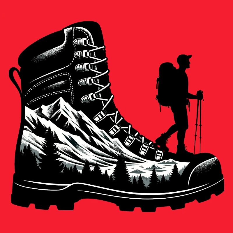 Drawing Hiker Bergwanderschuh