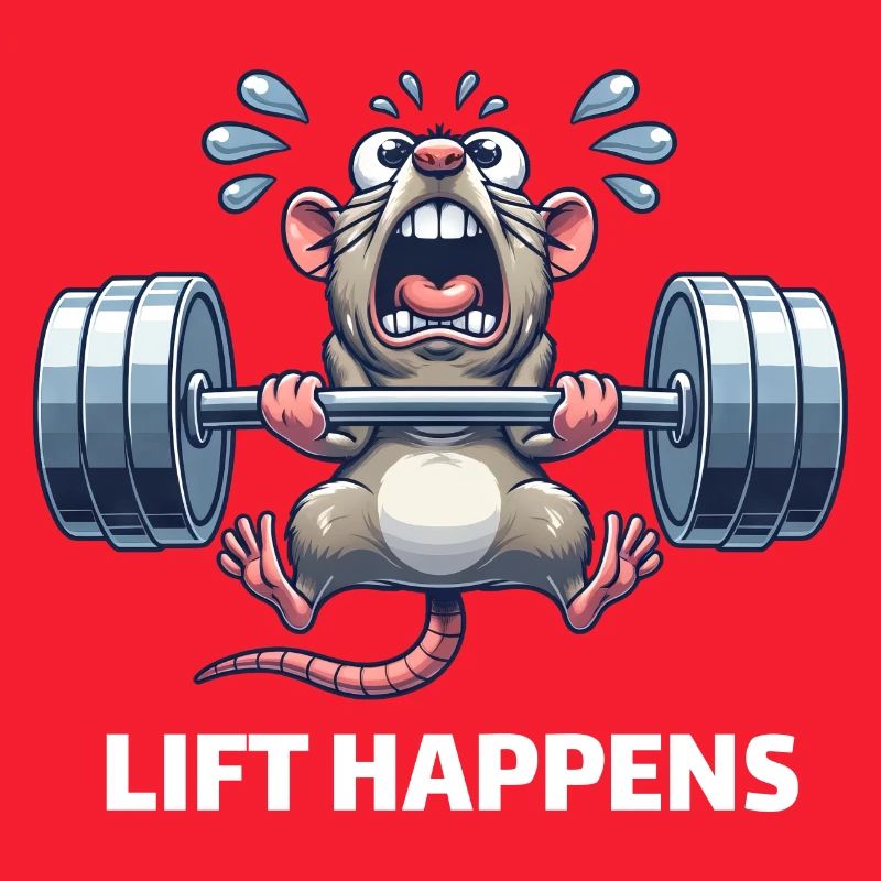 Maus Ratte Gewichtheber Barbell Training Workout