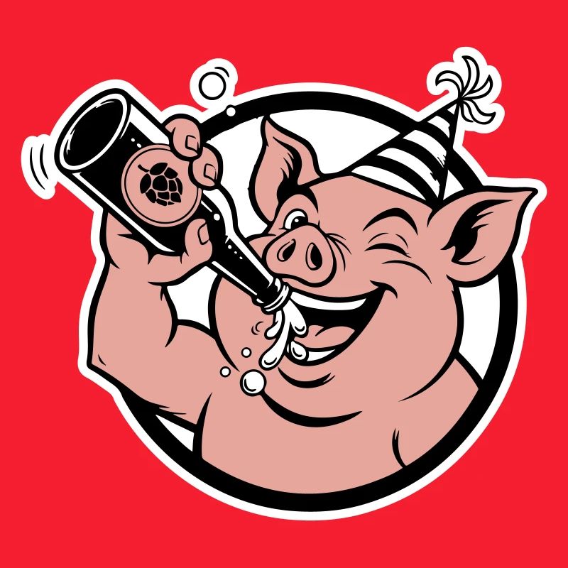 Piggy with Celebration Bottle