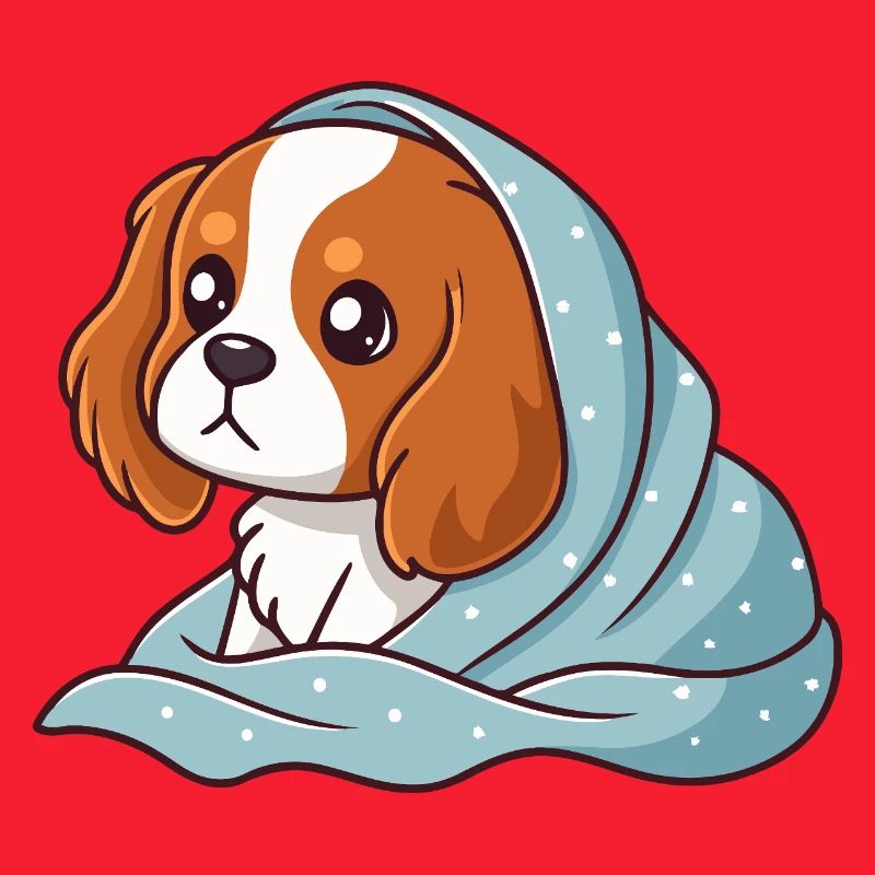 Beagle in Blau gewickelt