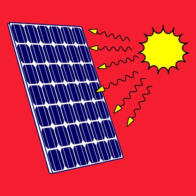 Solar panel with Solar radiation and sun