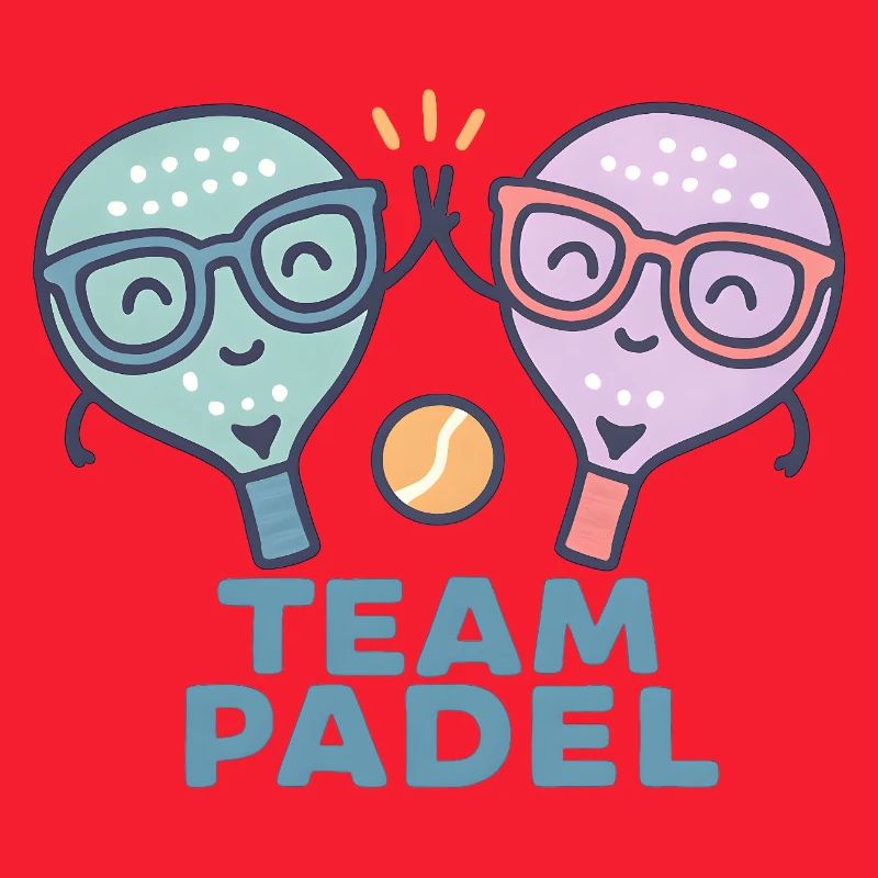 Duell Padel Freundliche Maskottchen Bunt