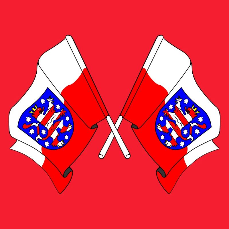 Deux drapeaux traversent la Thuringe