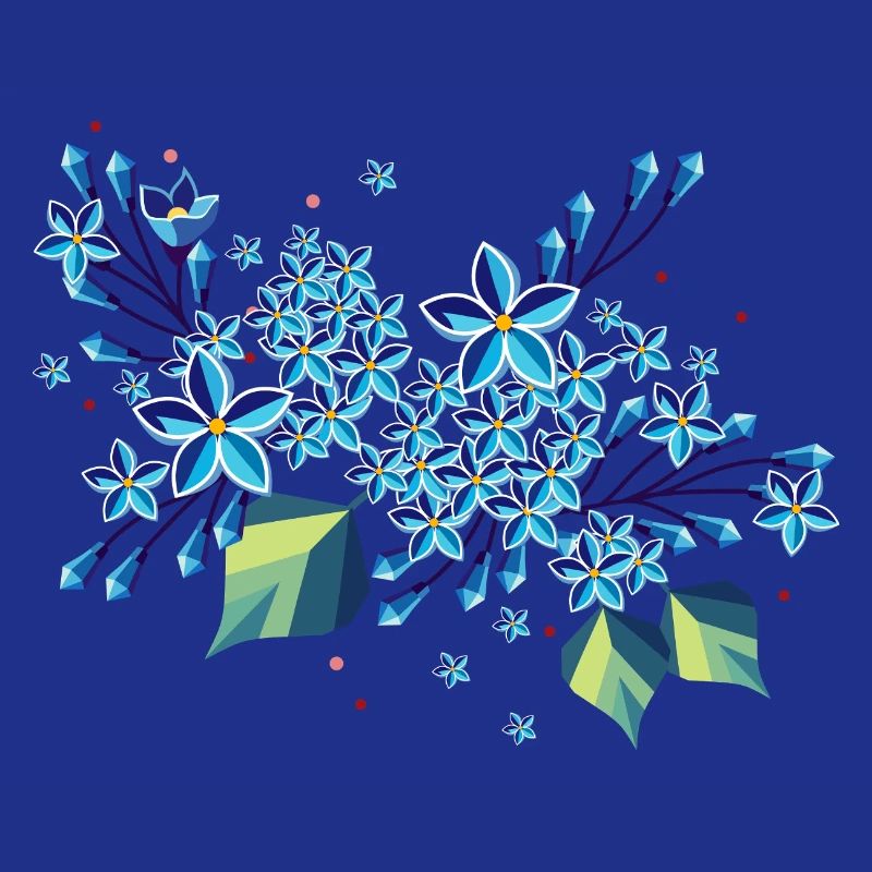 Branche de lilas – des tons bleus élégants dans un design moderne