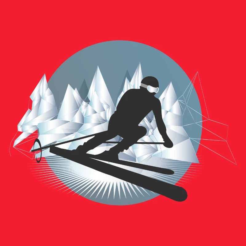 Skifahrer in den Bergen im Winterurlaub oder Sport