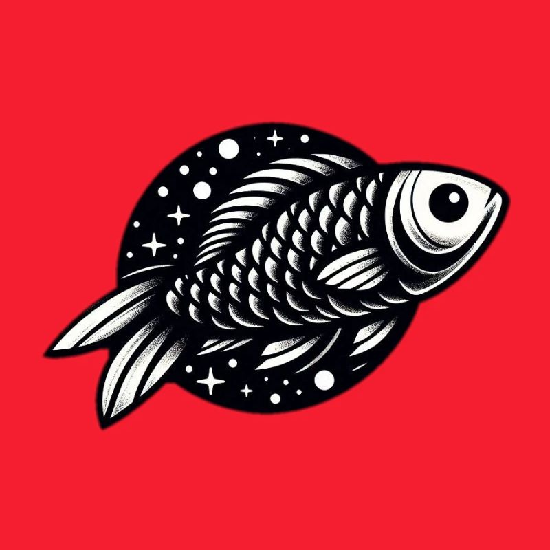 Fisch in schwarz weiß