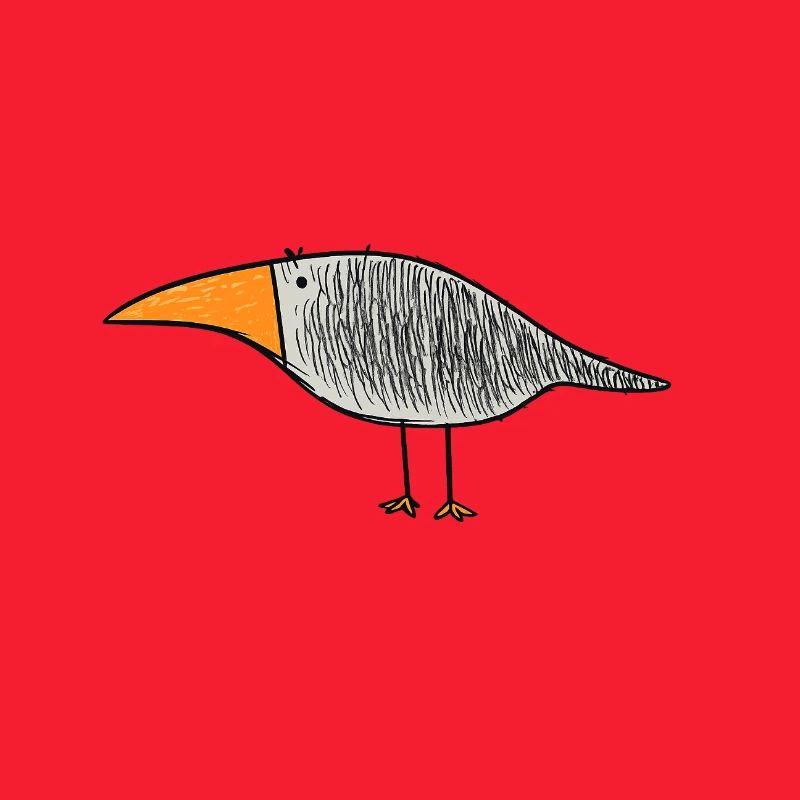 Bird with orange beak
