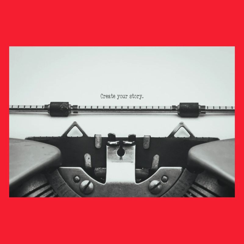 Create Your Story Vintage Typewriter Design