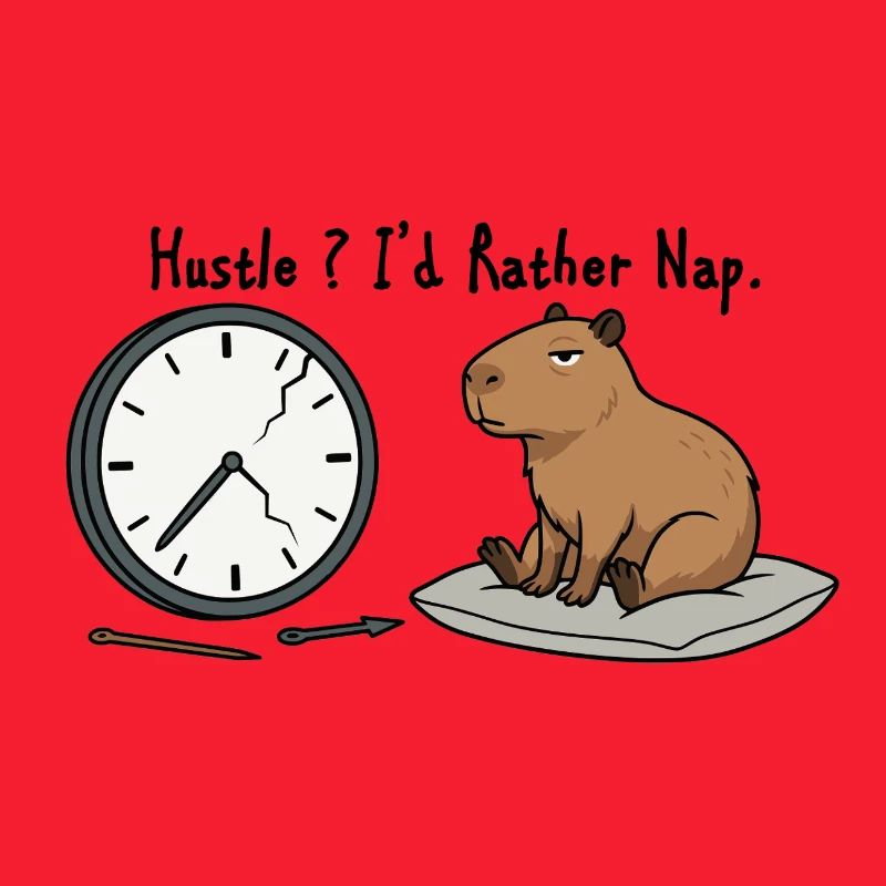 Capybara Nap Humor Broken Clock