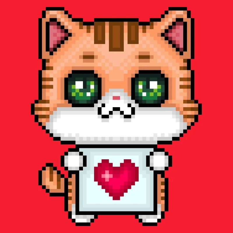 Pixel Loving Kitten