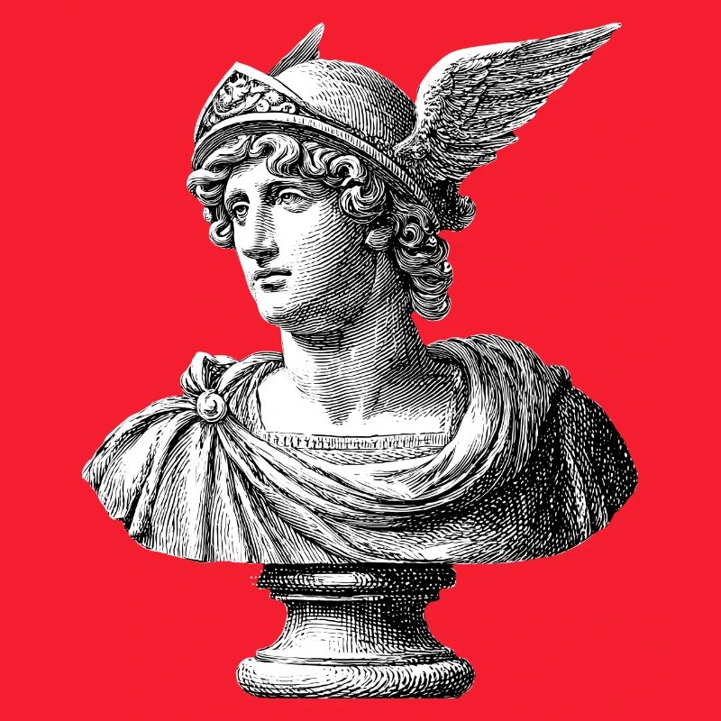 Antique Bust Hermes - Classic Engraving