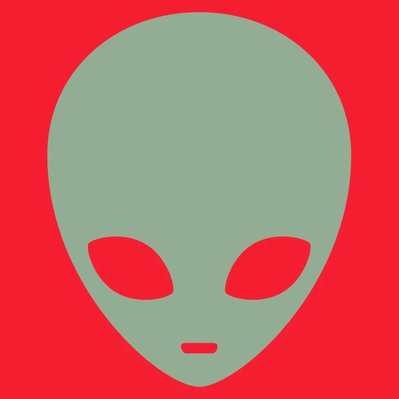 Muted Mint Alien Head