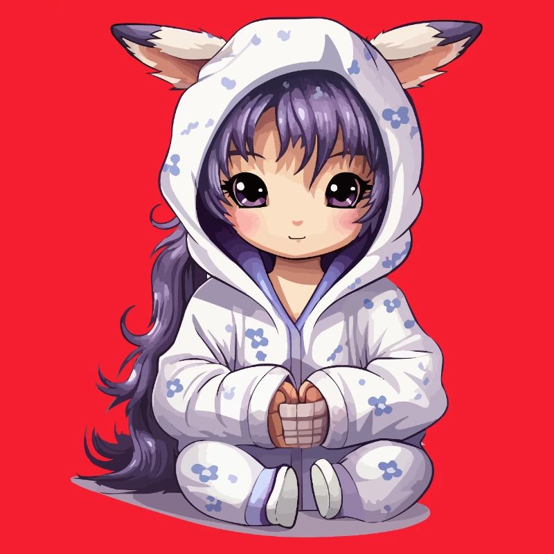 Style sweat à capuche Chibi Bunny