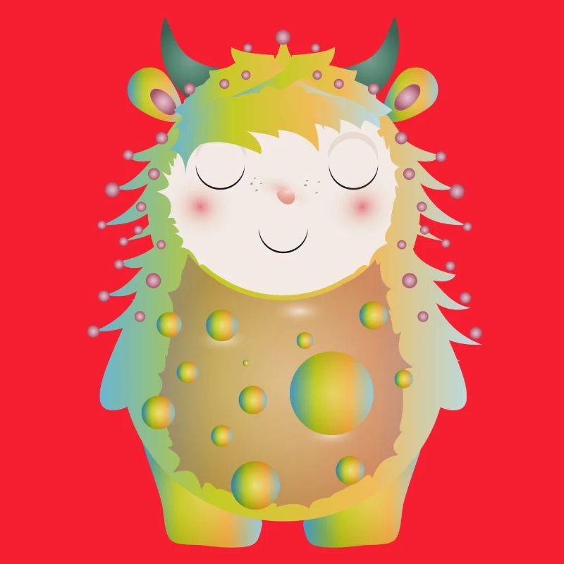 Monstre pastel mignon avec des cornes