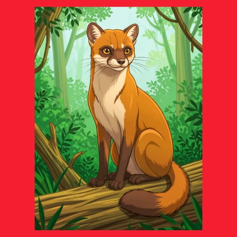 Fossa Elégante chasseresse de Madagascar, épurée, sile