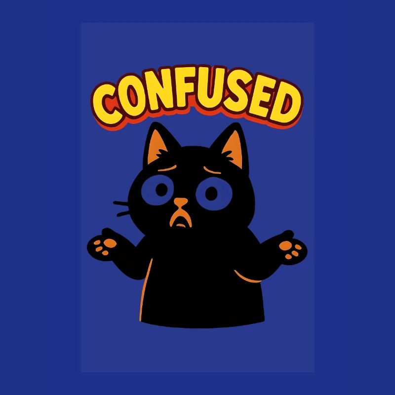 Confused Cat: Disoriented Comic Illustration