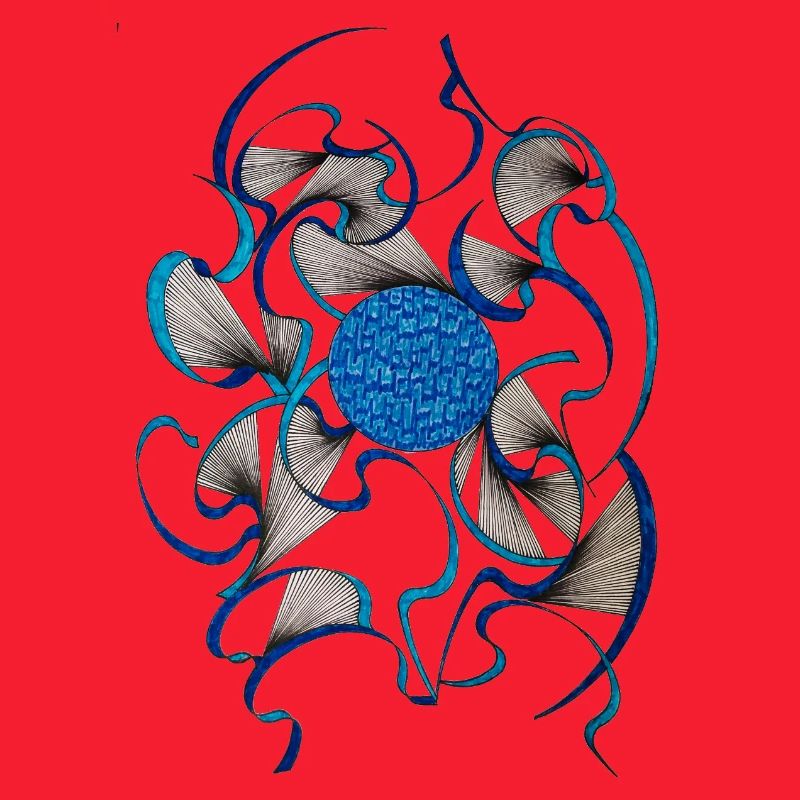 Blue Swirl Flower Pattern