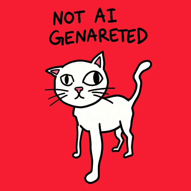 Not AI Generated - Weird Cat Meme - AI satire