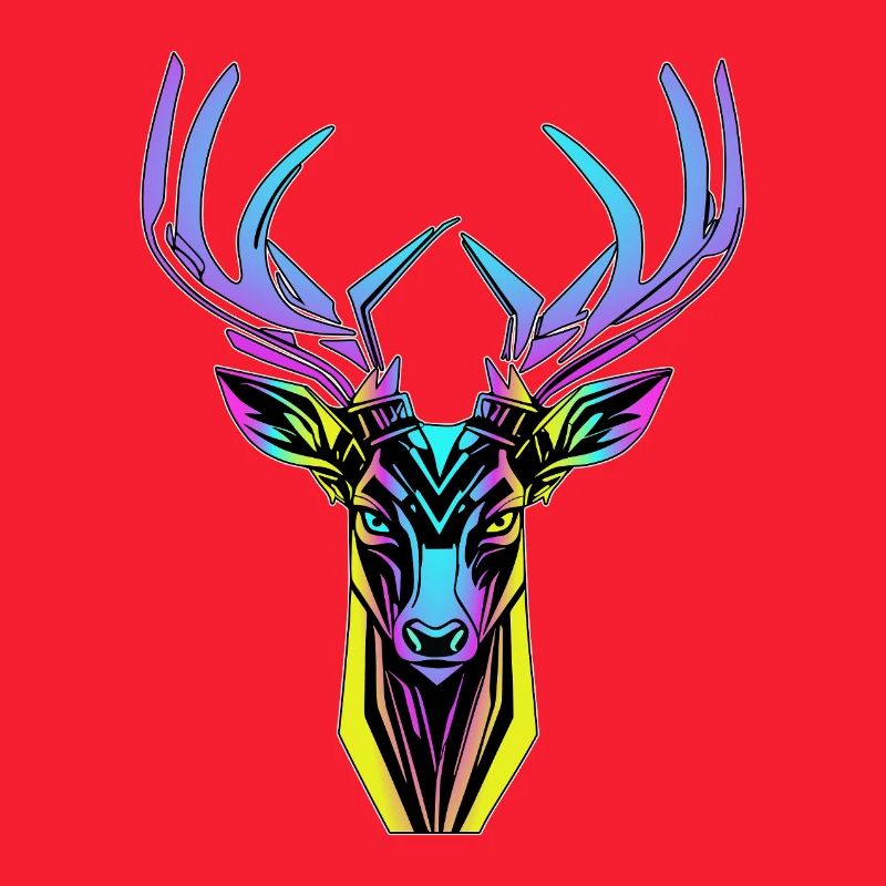 Neon Stag Head