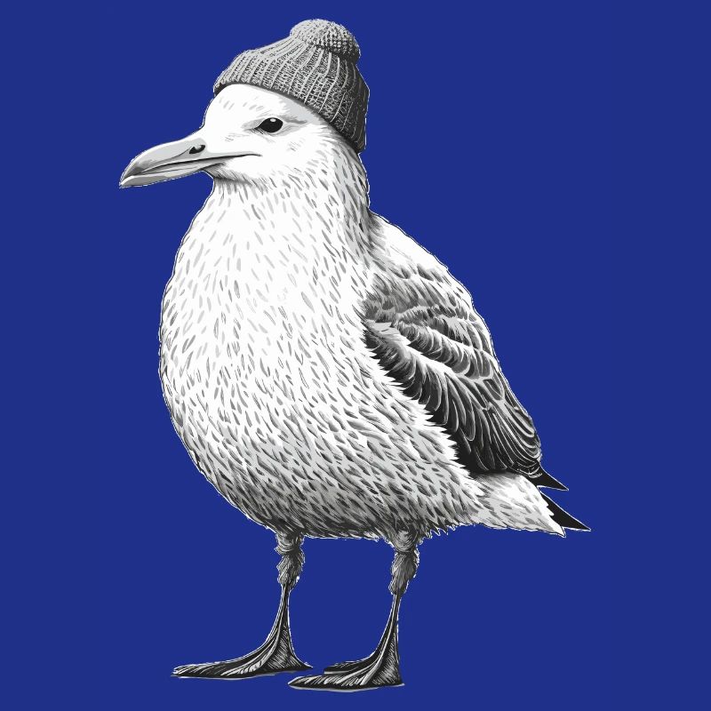 Bonnet Seagull de la mer du Nord Bonnet noir blanc