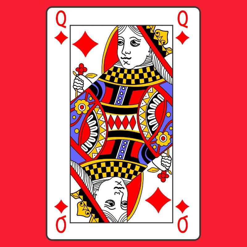 Playing card diamond queen