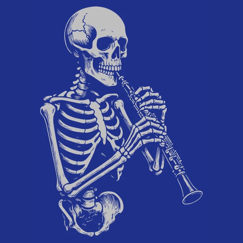 Skeleton Playing oboe