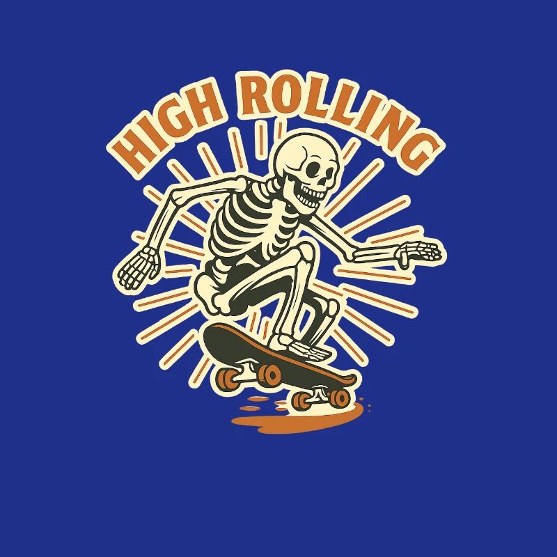 High Rolling Skelett Skateboard
