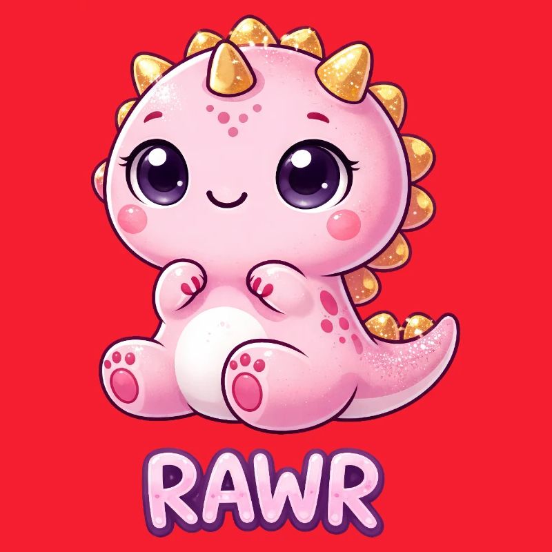 Süßer T-Rex Dinosaurier Cartoon Chibi Mädchen