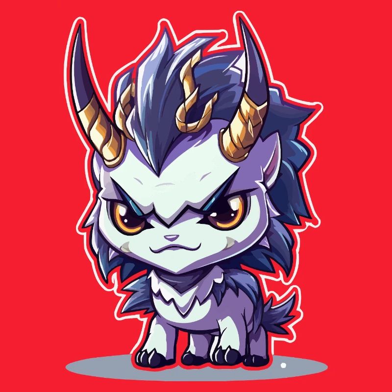 Petit Dragon Cornu de style Chibi