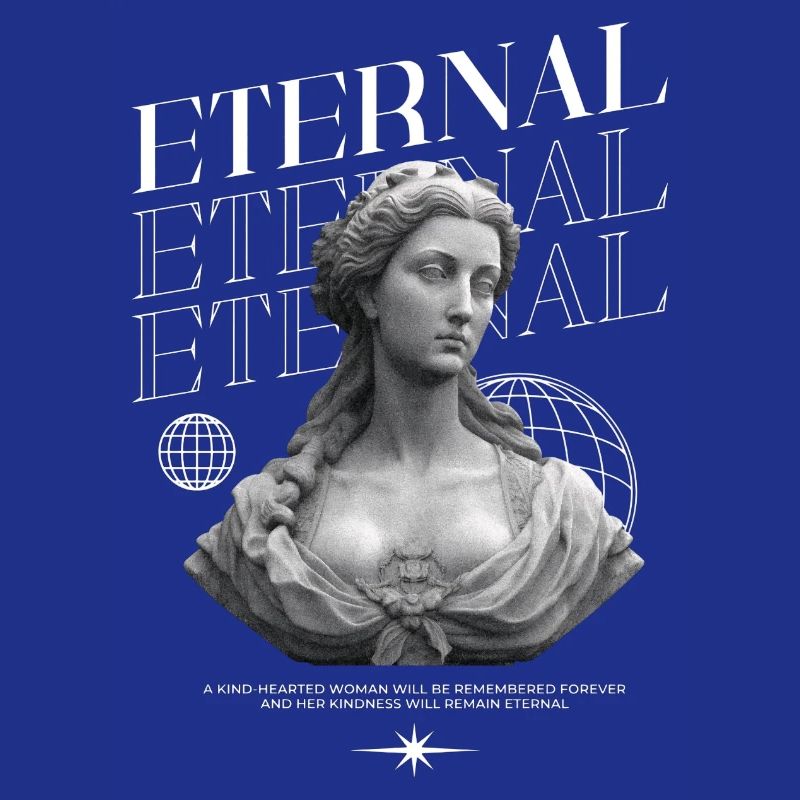 Bonté éternelle : Statue, collage globe