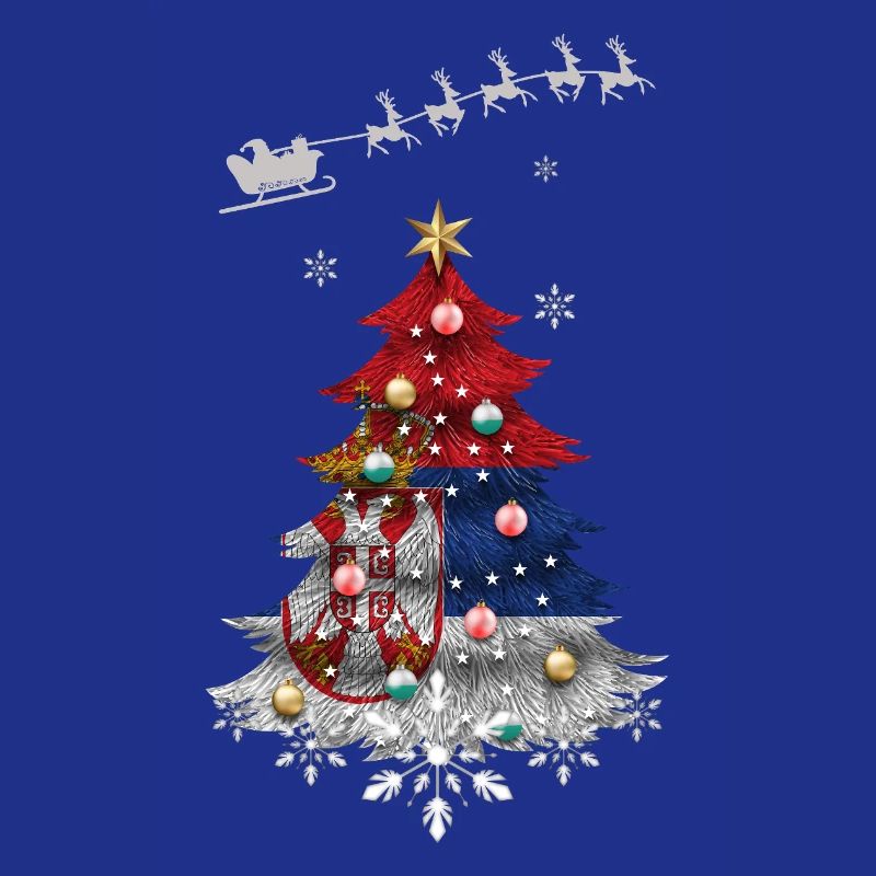 Sapin de Noël avec drapeau serbe