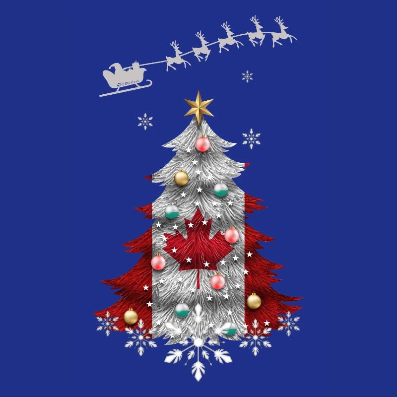 Christmas tree with Canada flag