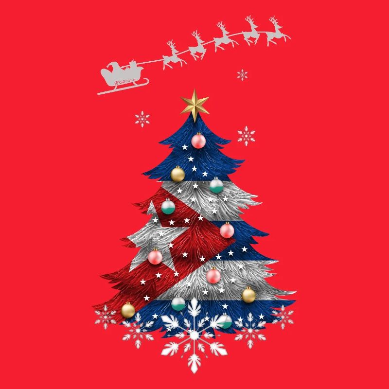 Christmas tree with Cuba flag