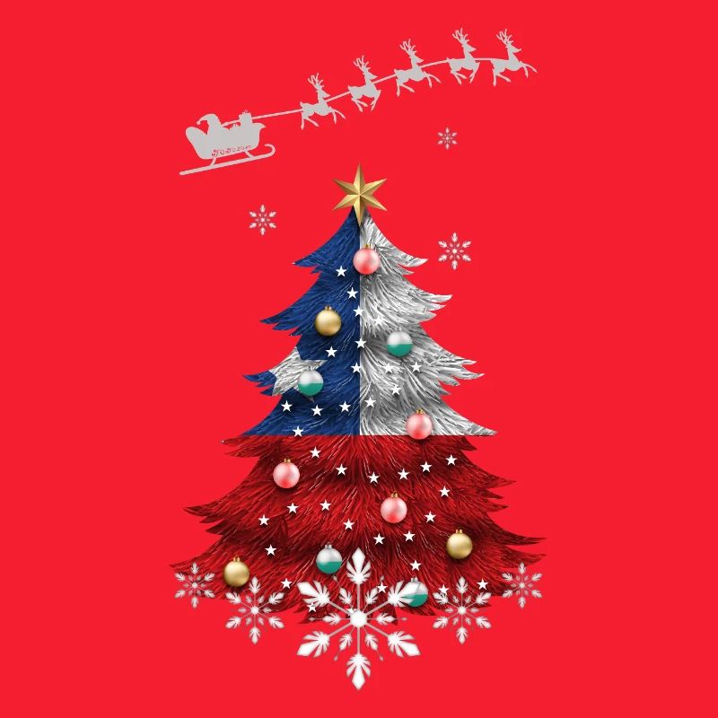 Weihnachtsbaum mit Chile Flagge