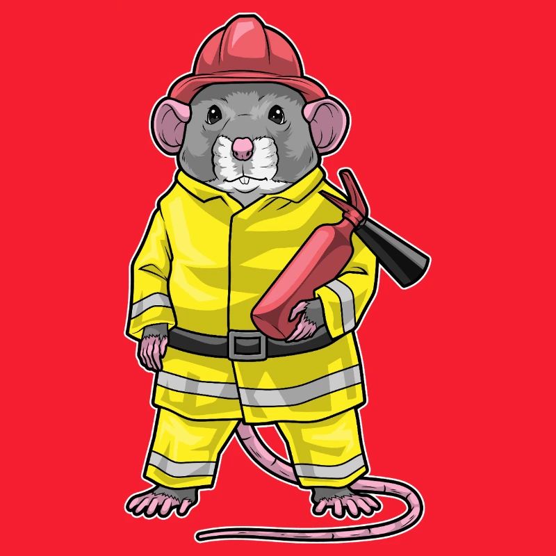 Rat Firefighter Fire Extinguisher Fire Brigade